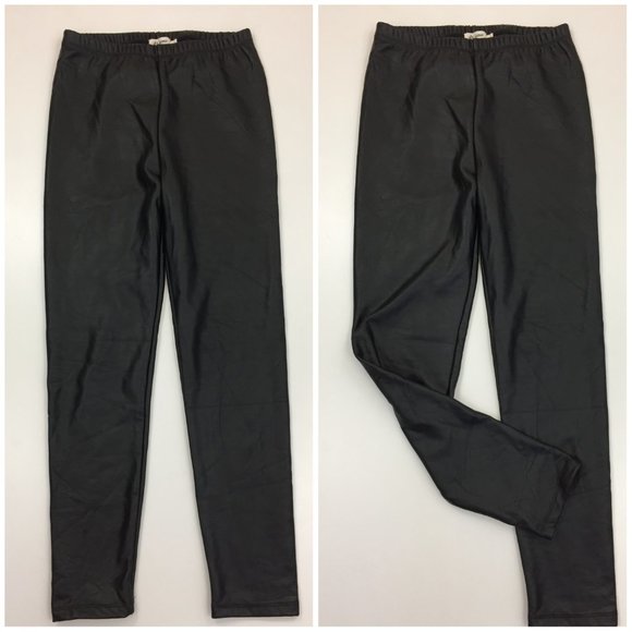 LILI SIDONIO x MOLLY BRACKEN Textured Fleece Lined Soft Faux Leather Leggings - Picture 1 of 13